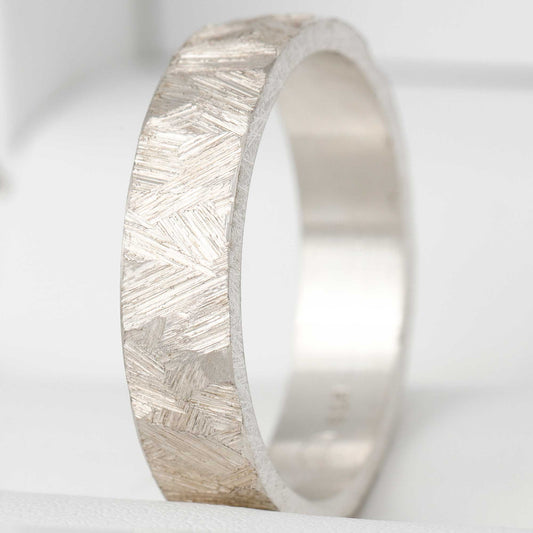 Anneau en argent deux tiers "Paillettes" taille 54 - Seconde main