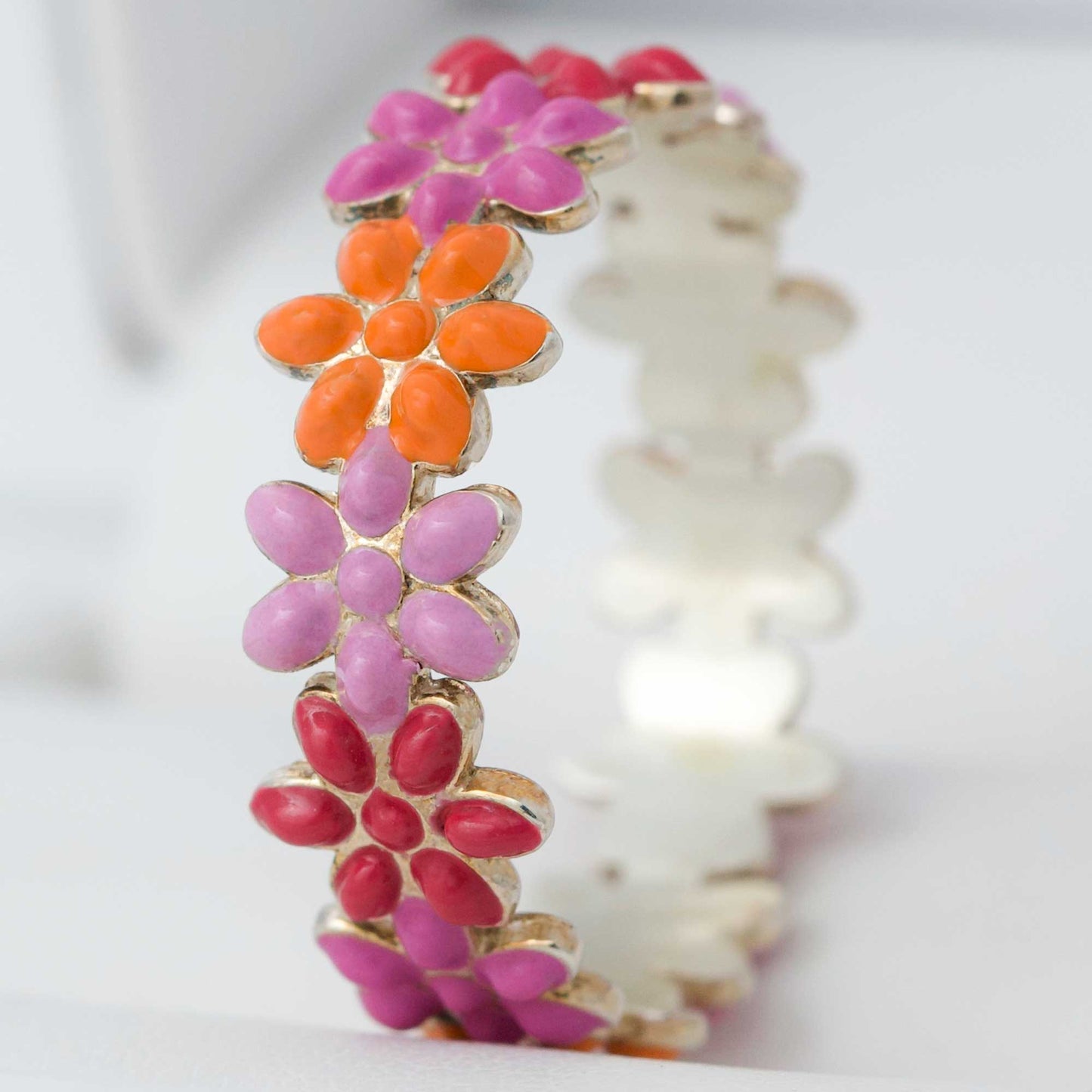 Addon en argent 3D émaillé "Flowers" taille 56 - Seconde main