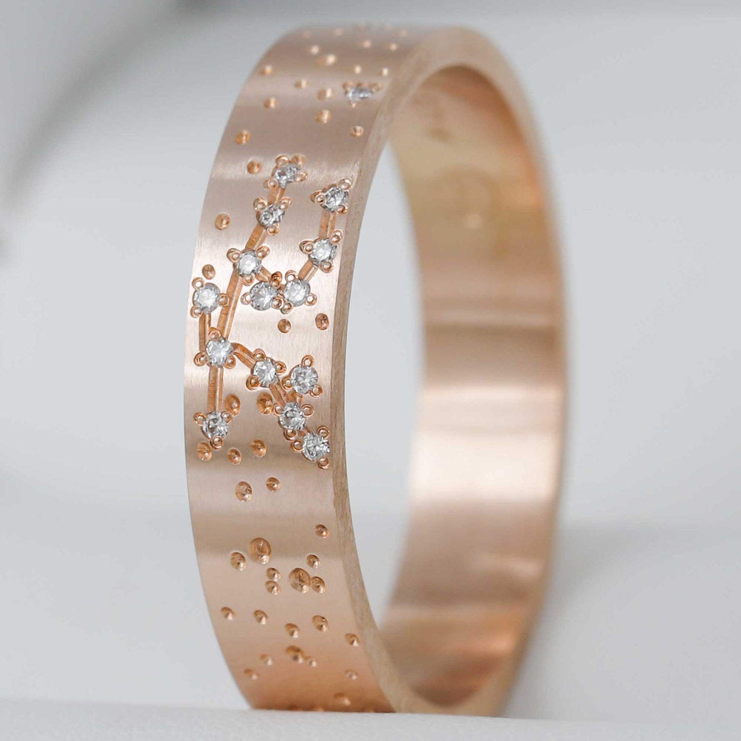 Addon deux tiers en or rose serti "Andromède" taille 58 - Seconde main