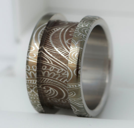 Bague (base large) "différente" dentelles - Taille 58