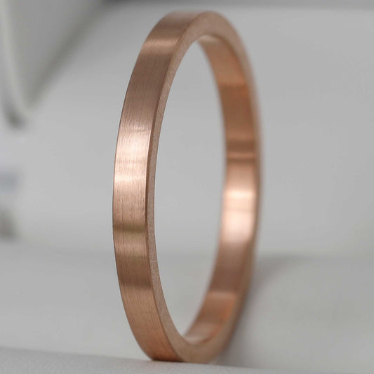 Anneau fin (Addon medium) en or rose "satiné" 60 - Seconde main