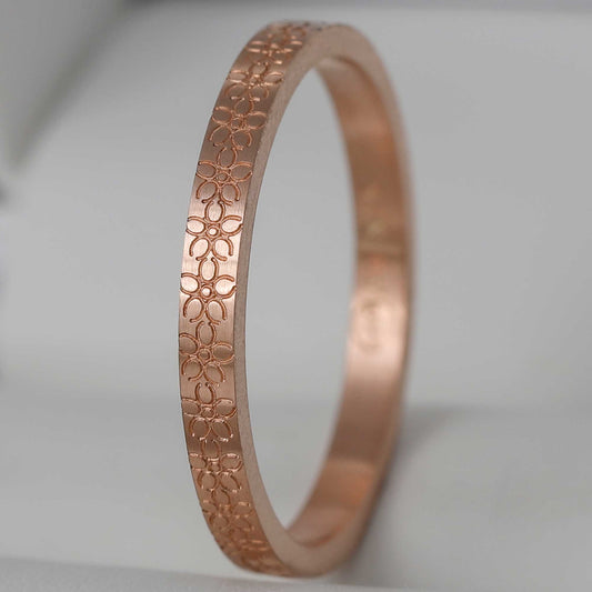 Anneau fin (Addon medium) en or rose "cherry Blossom" 60 - Seconde main