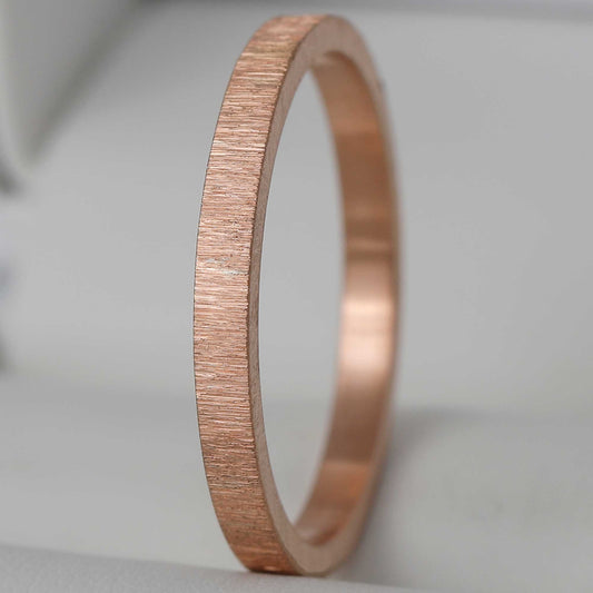 Anneau fin (Addon medium) en or rose "froissé" 60 - Seconde main