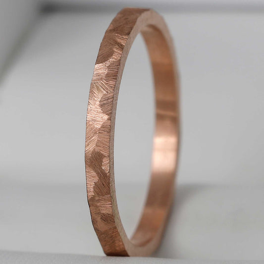 Anneau fin (Addon medium) en or rose "paillette" 60 - Seconde main