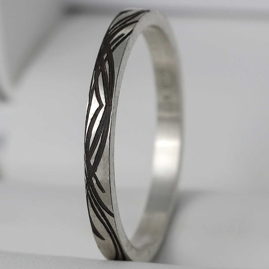 Anneau fin (Addon medium) en argent "Liane" 60 - Seconde main