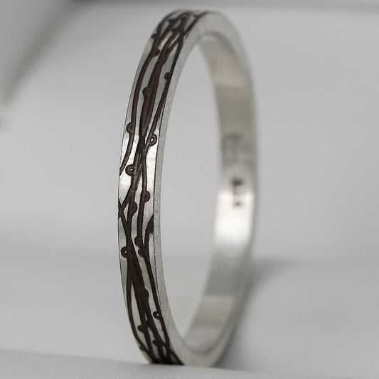 Anneau fin (Addon medium) en argent "Deliciosa" 60 - Seconde main