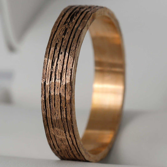 Anneau (Addon deux tiers) "Bronze cire perdue martelé" cire perdue 60 - Seconde main