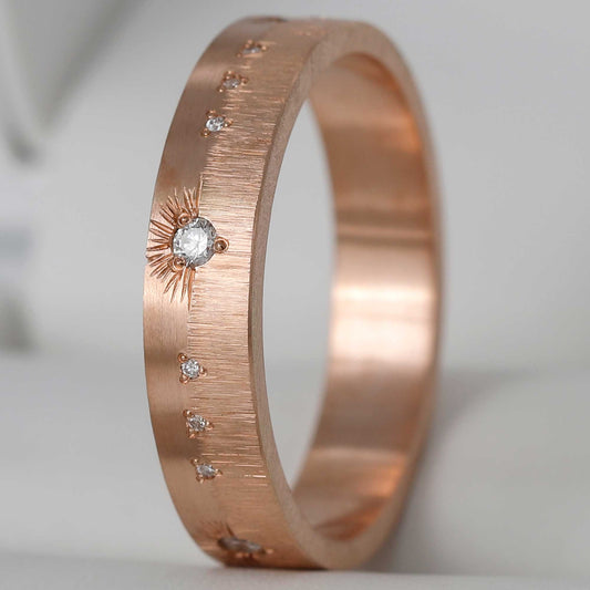 Anneau (Addon deux tiers) en or rose "Soléa" serti de diamants 60 - Seconde main