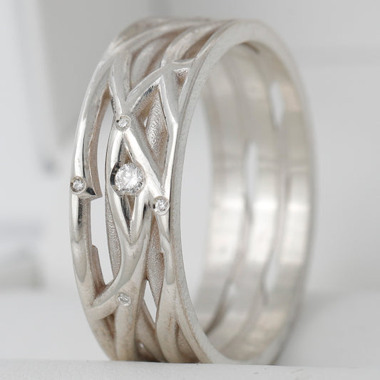 Addon en argent serti "Silver Thread" - Taille 60 - Seconde main