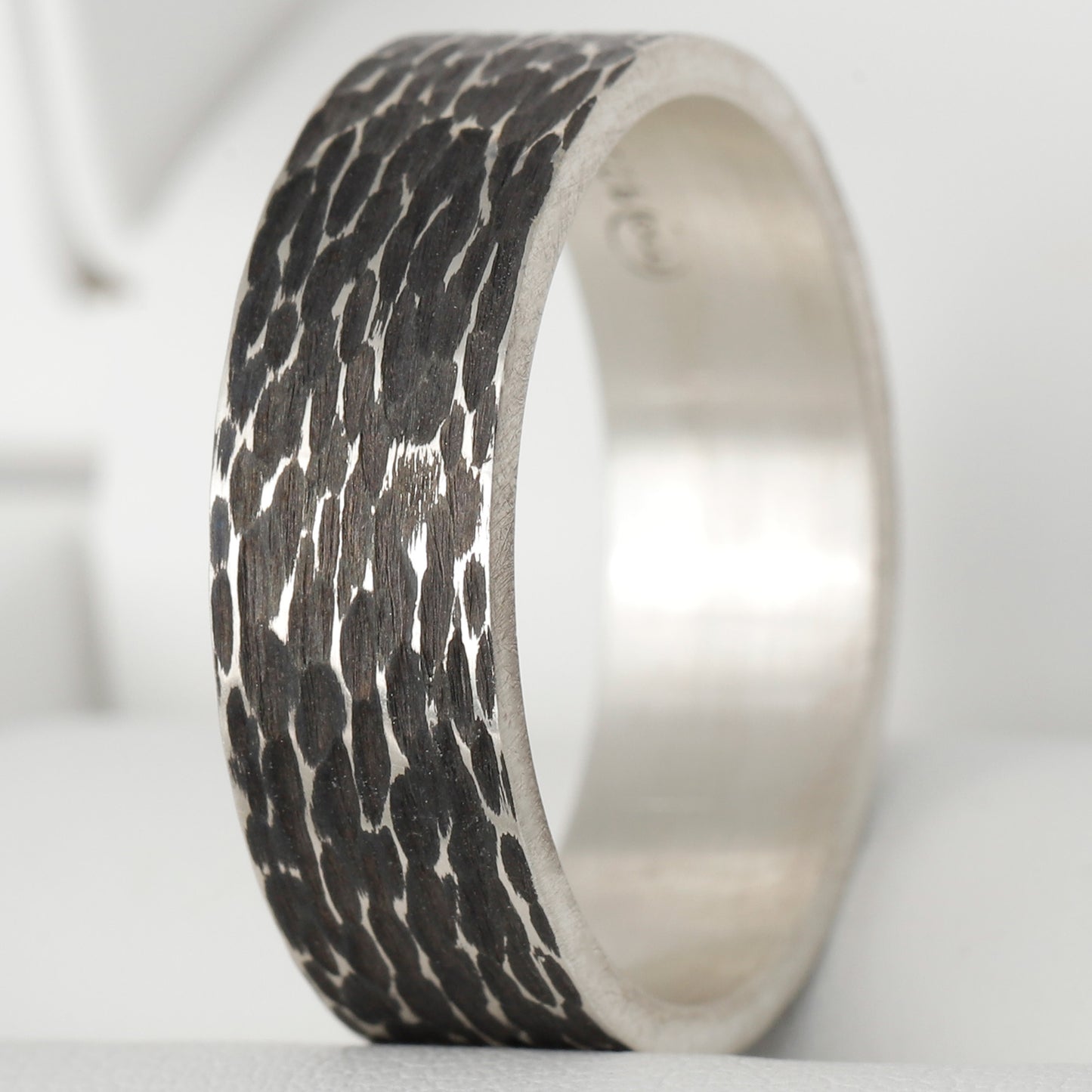 Addon en argent différent "structuré oxydé" - Taille 62
