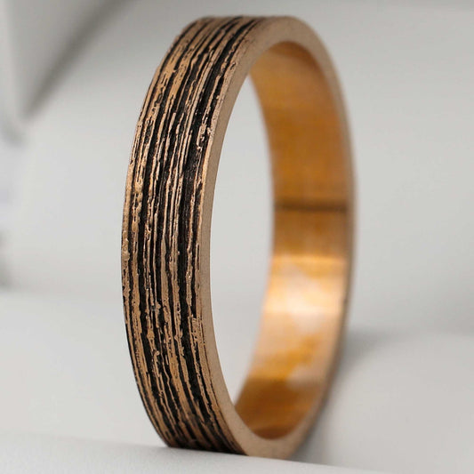 Anneau (addon deux tiers) en bronze "cocon de soie" taille 66 - Seconde main