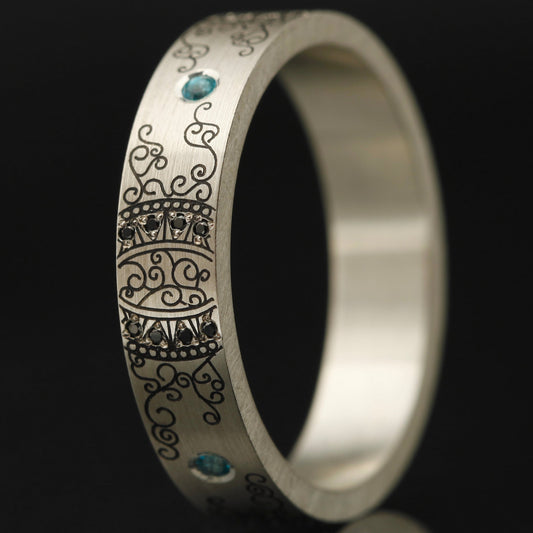 Addon deux tiers en argent serti "Eve" taille 58 - Seconde main