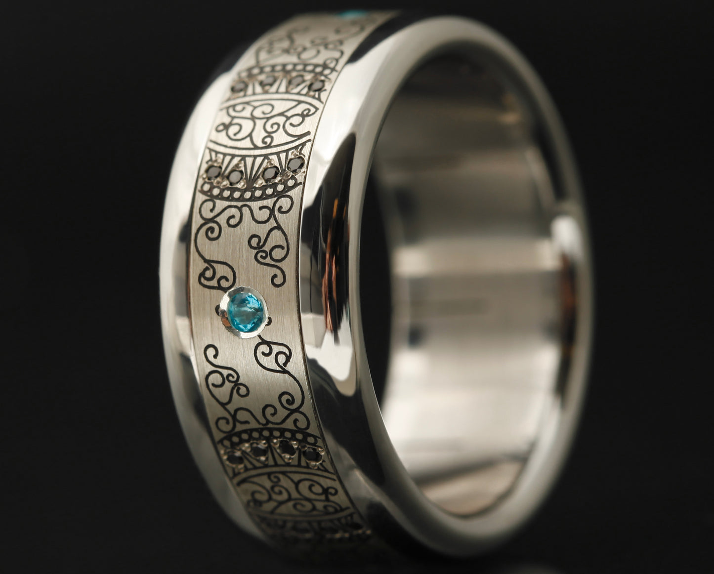 Addon deux tiers en argent serti "Eve" taille 58 - Seconde main