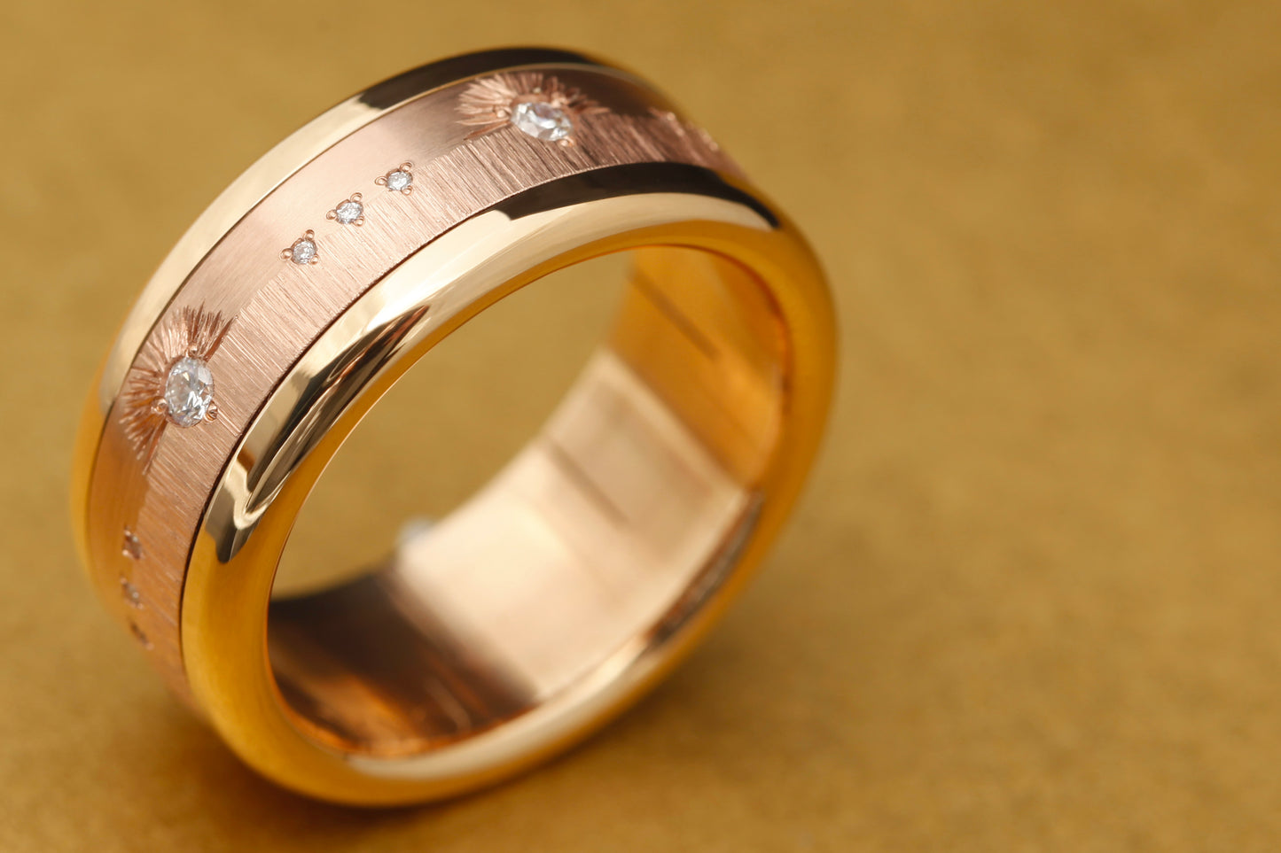 Anneau (Addon deux tiers) en or rose "Soléa" serti de diamants 60 - Seconde main
