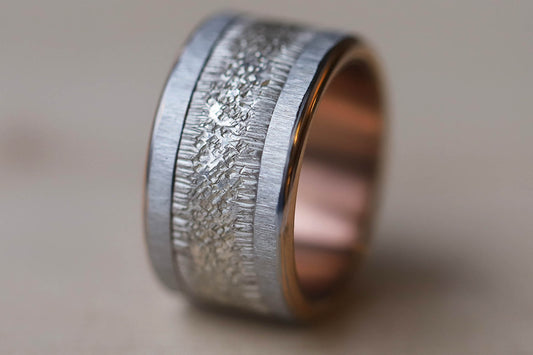 Base large rose gold arrondie froissée (13MM) - Seconde main