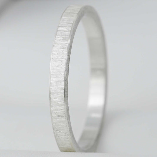 Anneau fin (Addon medium) en argent "froissé" 56 - Seconde main