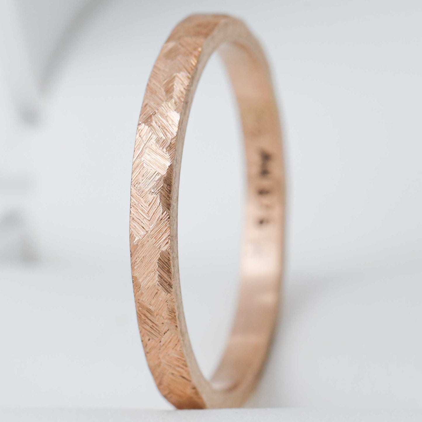 Anneau fin (Addon medium) en or rose "paillette" 56 - Seconde main