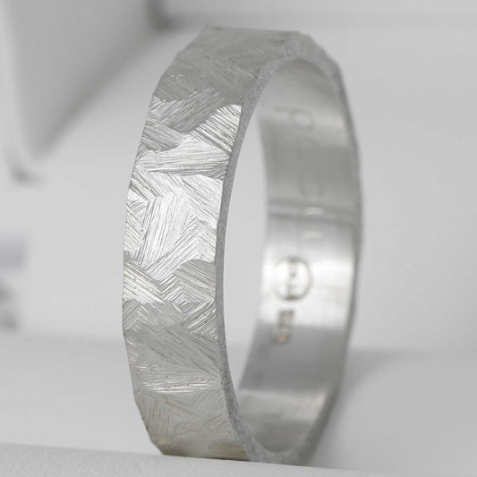 Anneau (Addon deux tiers) en argent "Paillettes" taille 56 - Seconde main