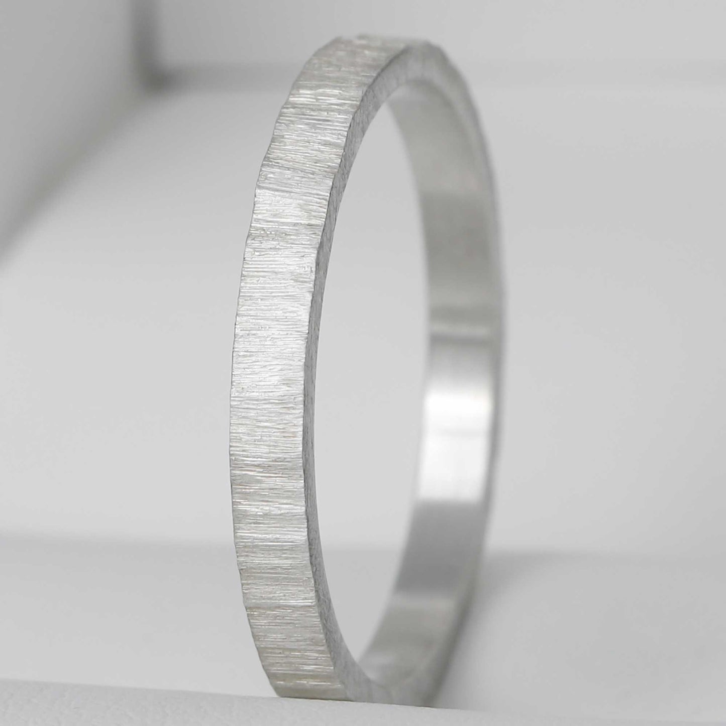 Anneau fin (Addon medium) en argent "froissé" taille 56 - Seconde main