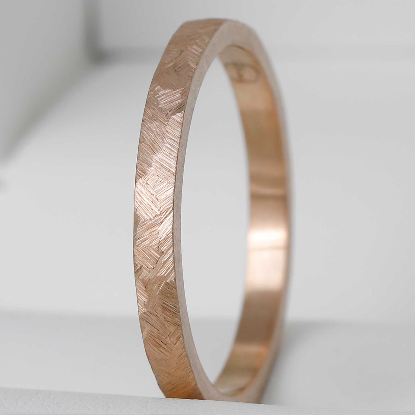 Anneau fin (Addon medium) en Or rose "Paillettes" taille 56 - Seconde main