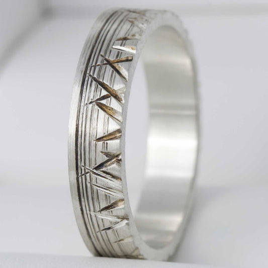 Addon aus gebürstetem Silber mit 1 Diamant besetzt 52 - Secondhand