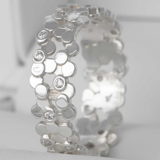 Addon entier en argent 3D "Shine" taille 58 - Seconde main