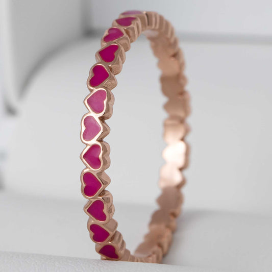 Medium en argent doré coeurs 3D Rubis taille 58 - Seconde main