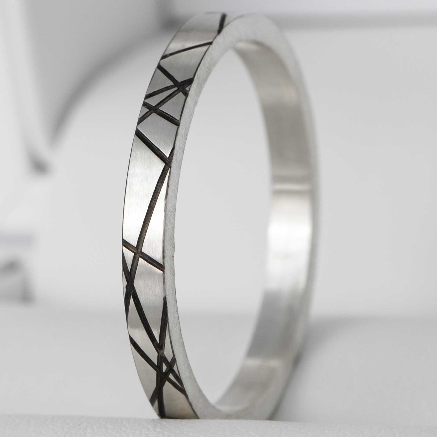 Medium en argent "diagonale" taille 58 - Seconde main