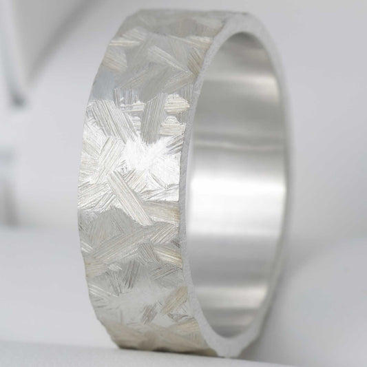 Addon aus gebürstetem Silber mit 1 Diamant besetzt 52 - Secondhand
