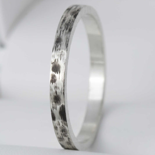 Addon aus gebürstetem Silber mit 1 Diamant besetzt 52 - Secondhand