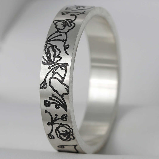 Innenring (2/3 Addon) "Amapolas" aus 925 Silber 60 - Secondhand