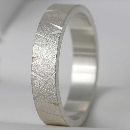 Innenring (2/3 Addon) "Scratches" aus 925 Silber 60 - Secondhand