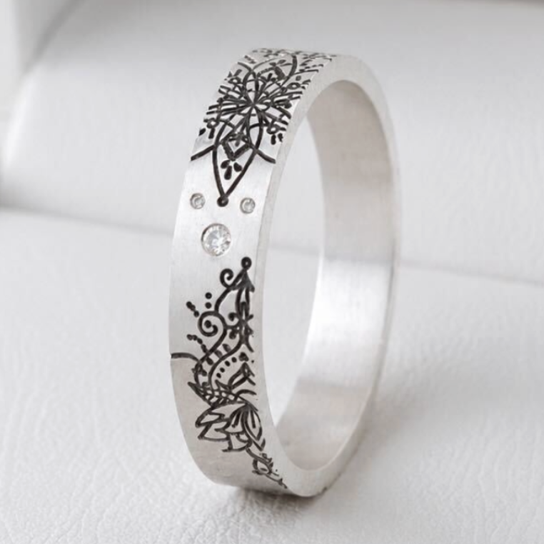 Addon deux tiers en argent "HASU white" serti Taille 64 - seconde main