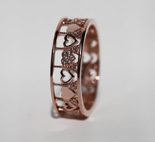 Addon en argent 3D différent n°4 "Paris je t'aime 3D pink gold" - Taille 58