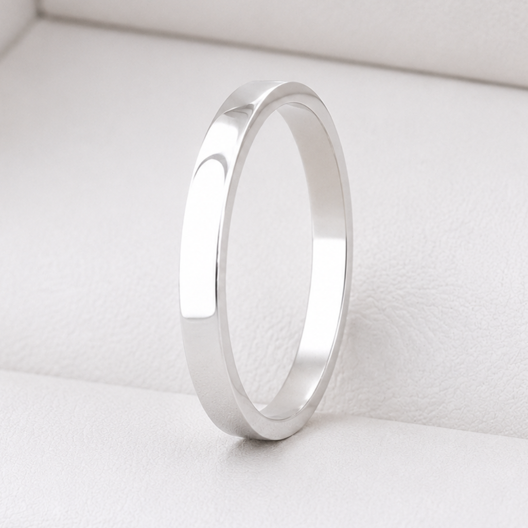 Anneau fin (medium) en argent poli taille 52 - Seconde main
