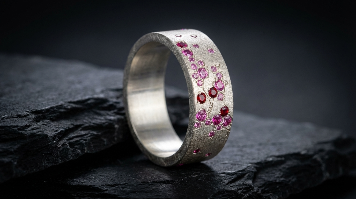 Addon aus Silber „Flash Japan Nr. 55“ besetzt - Grösse 54 - Secondhand