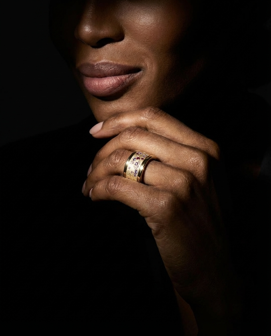 Addon aus Silber „Flash Japan Nr. 55“ besetzt - Grösse 54 - Secondhand