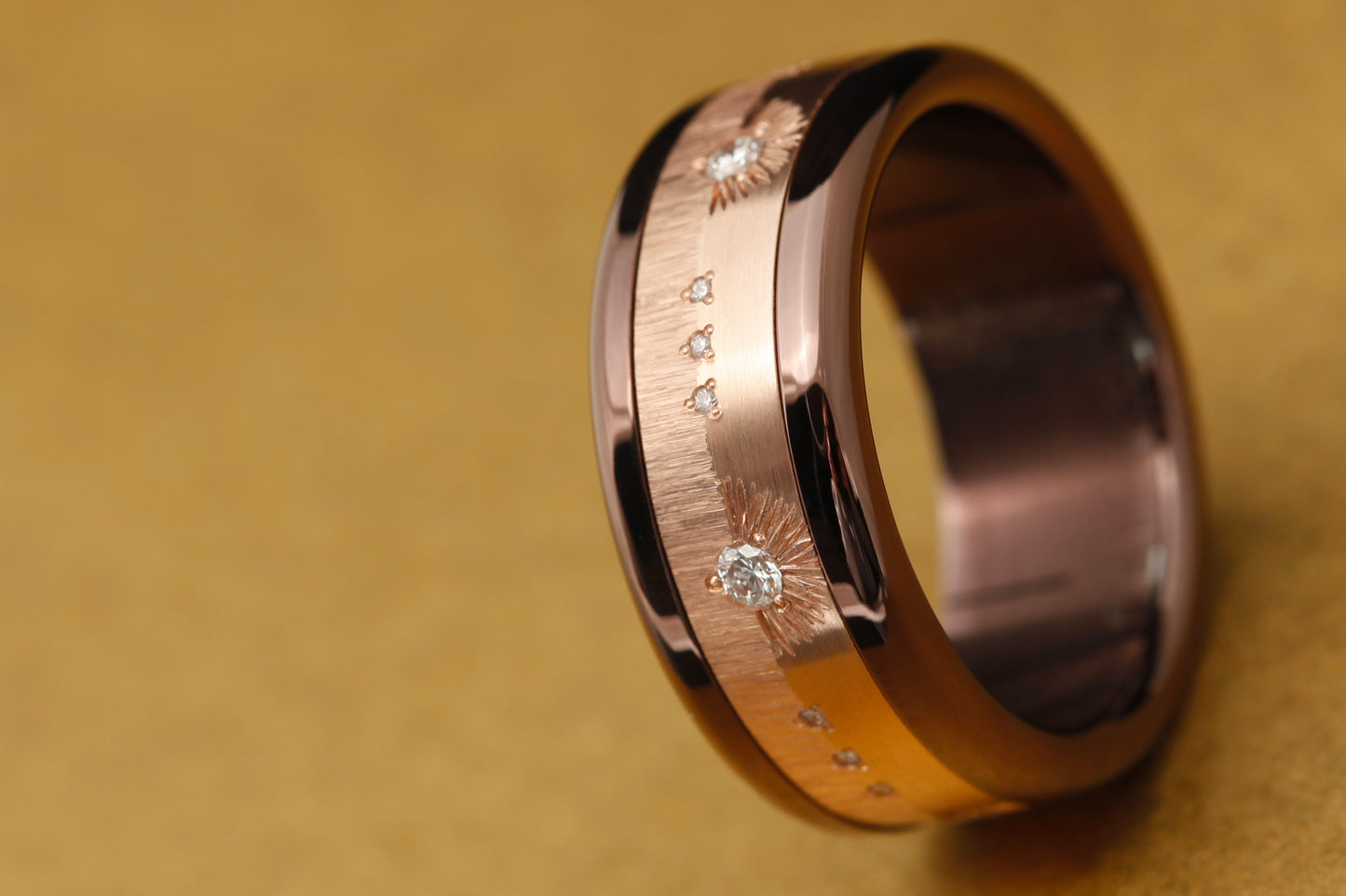 Anneau (Addon deux tiers) en or rose "Soléa" serti de diamants 60 - Seconde main